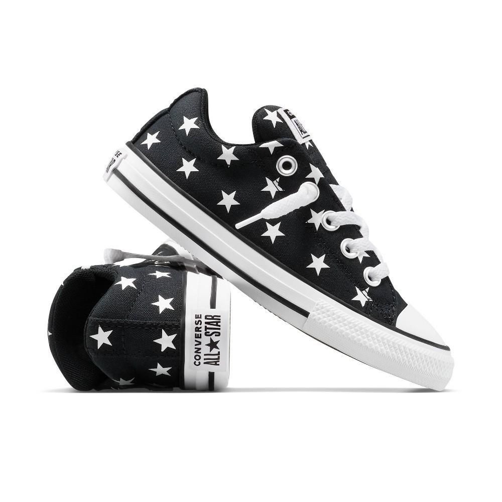 Converse Kids Street Ox Low Top Sneakers Black White Stars Slip On 6M 656608F
